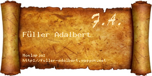 Füller Adalbert névjegykártya